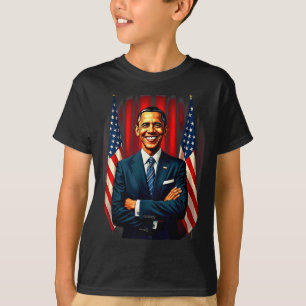 4th Of July Us Flag 44th President Barack Obama T- T-Shirt