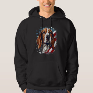 4th Of July US Flag Beagle Dog 1 Hoodie