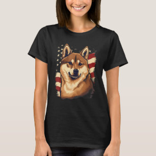 4th Of July US Flag Black and tan Shiba Inu 1 T-Shirt