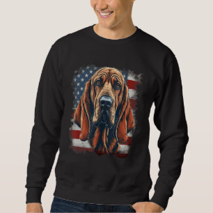 4th Of July US Flag Bloodhound Dog Sweatshirt