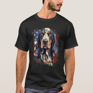 4th Of July US Flag Bluetick Coonhound Dog T-Shirt