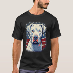 4th Of July US Flag Dogo Argentino Dog T-Shirt