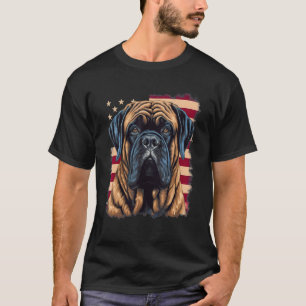 4th Of July US Flag English Mastiff Dog T-Shirt