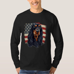 4th Of July US Flag Gordon Setter Dog T-Shirt