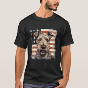 4th Of July US Flag Irish Terrier Dog T-Shirt