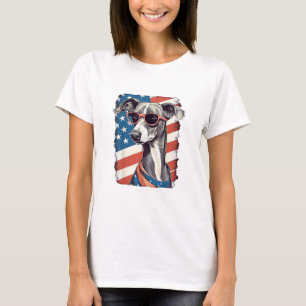 4th Of July US Flag Italian Greyhound Dog T-Shirt