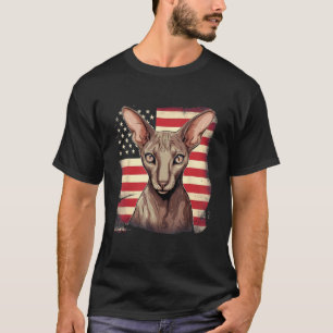 4th Of July US Flag Oriental Shorthair Cat T-Shirt