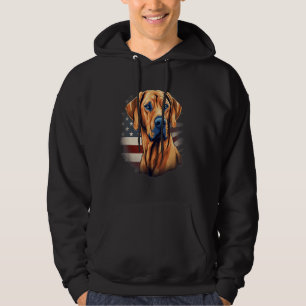 4th Of July US Flag Rhodesian Ridgeback Dog 1 Hoodie