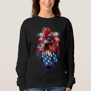4th Of July US Flag Rooster Sweatshirt