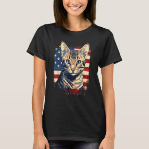 4th Of July US Flag Savannah Cat 1 T-Shirt