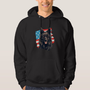 4th Of July US Flag Schipperke Dog 1 Hoodie