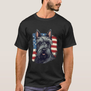 4th Of July US Flag Scottish Terrier Dog 2 T-Shirt