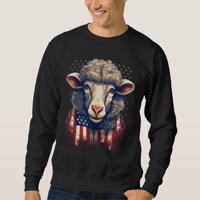 4th Of July US Flag Sheep 1 Sweatshirt (Front)