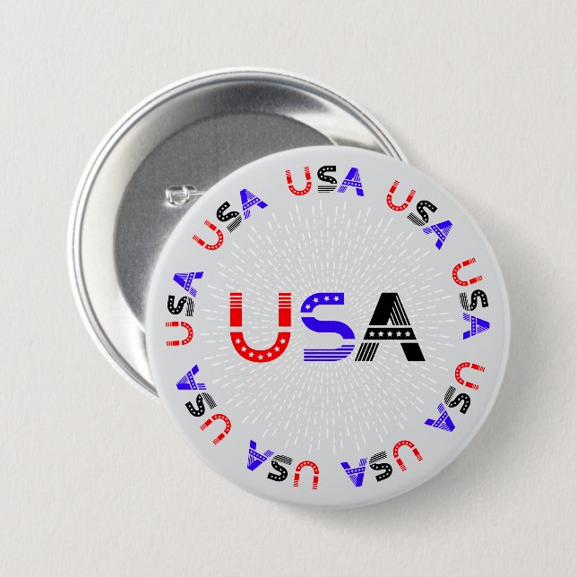 4th of July USA 7.5 Cm Round Badge (Front & Back)