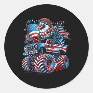 4th Of July Usa American Flag Bald Eagle Patriotic Classic Round Sticker
