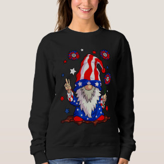 4th of July USA American Flag Gnomes Patriotic Men Sweatshirt