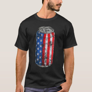 4th Of July Usa American Flag Vintage Can Of Soda T-Shirt
