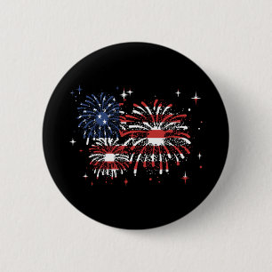 4th Of July USA  Fireworks 6 Cm Round Badge