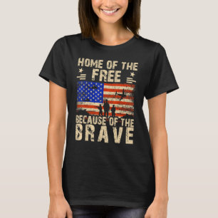 4th Of July Usa Flag Home Of The Free Because Of T-Shirt