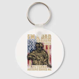 4th Of July Usa Flag I'm A Dad Grandpa And A Veter Key Ring