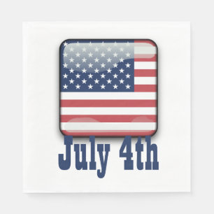 4th of July, USA Flag Paper Napkins