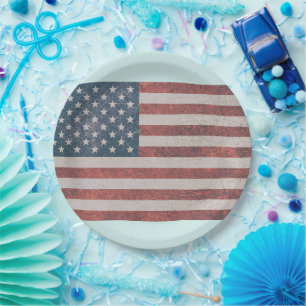 4th of july USA flag PARTY PAPER PLATES