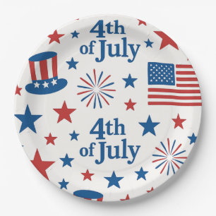 4th Of July USA flag Patriotic Party  Paper Plate