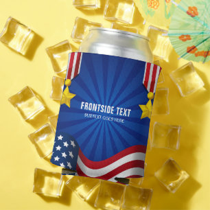 4th Of July USA Flag Personalised Text Can Cooler