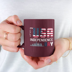 4th of July - USA Independence Day design Two-Tone Coffee Mug