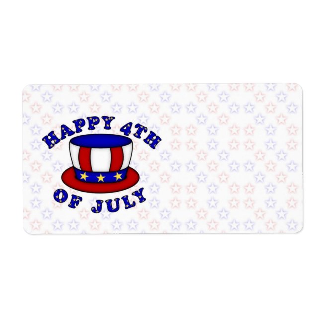 4th of July USA Independence Day Label (Front)