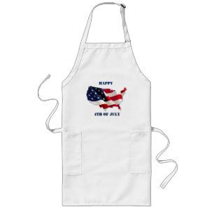 4th of July, USA Map/Flag Apron