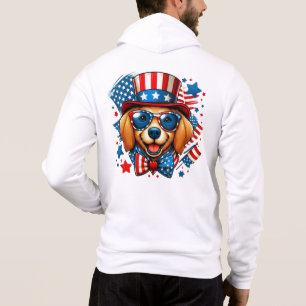 4th of July USA Patriotic Dog Independence Day Hoodie