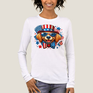 4th of July USA Patriotic Dog Independence Day Tri-Blend Shirt