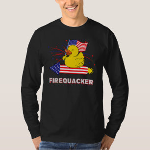 4th Of July Usa Patriotic Firecracker Rubber Duck T-Shirt