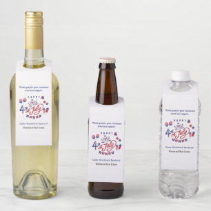 4th of July USA Realtor Patriotic Celebration Bottle Tag