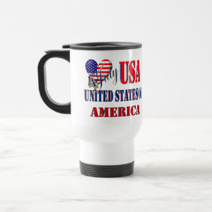 4th of July USA T-Shirt Classic Round Sticker Coff Travel Mug