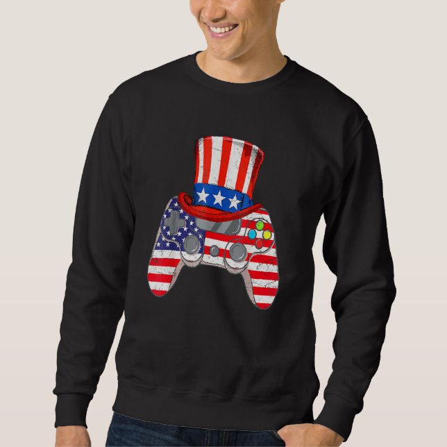 4th Of July Video Game American Flag Uncle Sam Gam Sweatshirt (Front)