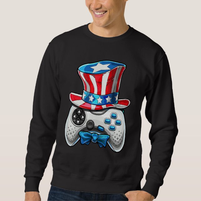 4th Of July Video Game American Flag Uncle Sam Gam Sweatshirt (Front)