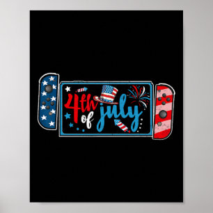 4th Of July Video Game American Gamer Kids Boys Me Poster