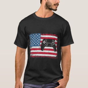 4th Of July  Video Game Gamer Kids Boys Men USA  T-Shirt