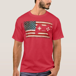 4th Of July Video Game Gamer USA Kids Boys Men US  T-Shirt
