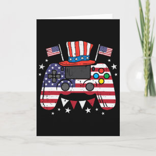 4th Of July Video Gamer Us Flag Gaming Patriot Boy Card