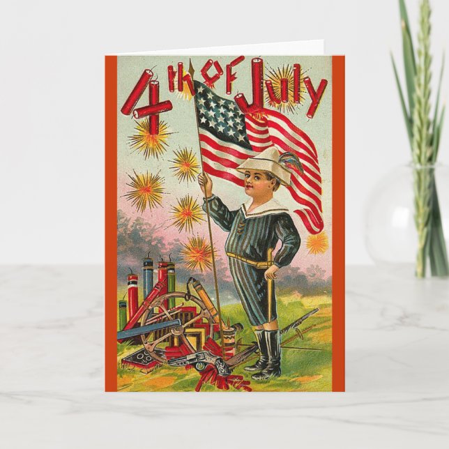 4th of July ! Vintage Art Card (Front)