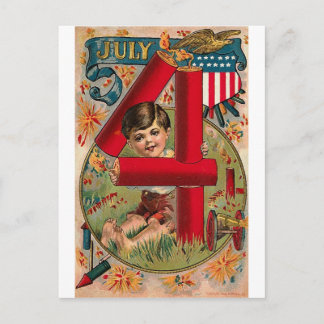 4th of July - Vintage Art Postcard