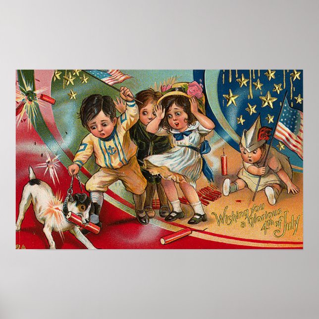 4th of July - Vintage Art Poster (Front)