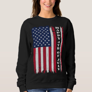 4th of July Vintage Flag Patriot Kids Boys Girls M Sweatshirt
