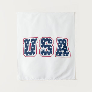 4th of July - Vintage USA Typography Design Tapestry
