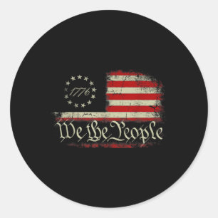 4th Of July We The People American 1776 Old Americ Classic Round Sticker