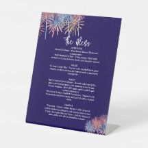 4th of July Wedding Menu, Minimalist Menu