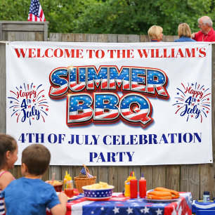 4th of July Welcome Banner – Patriotic Summer BBQ 